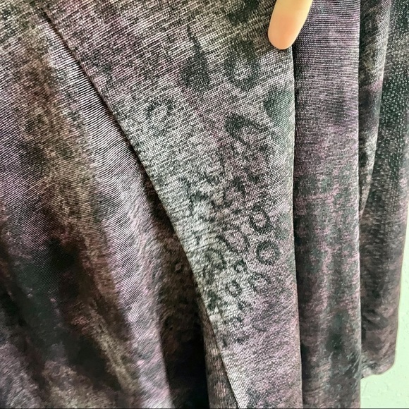 3/$20 Soft Works Purple Animal Print Cardigan - Picture 5 of 8